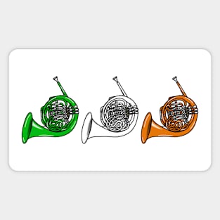 French Horn Irish Flag Brass Musician St Patrick's Day Magnet